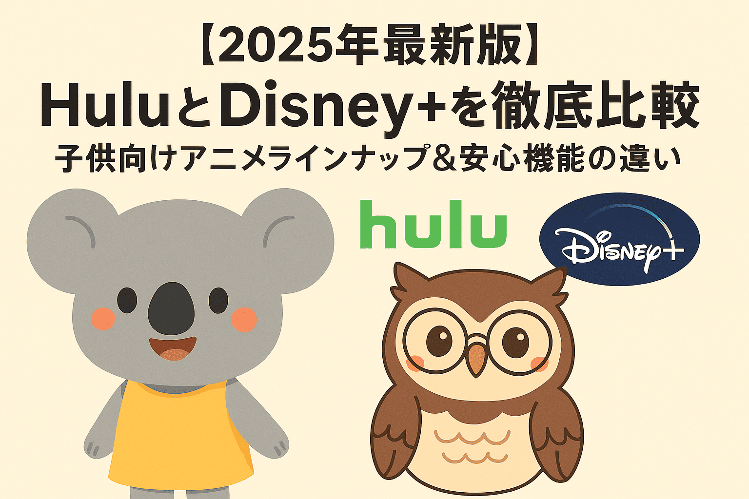 【2025年最新版】HuluとDisney+を徹底比較｜子供向けアニメラインナップ＆安心機能の違い